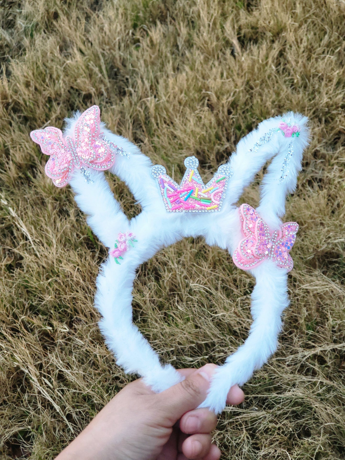 Butterflies on bunny headband